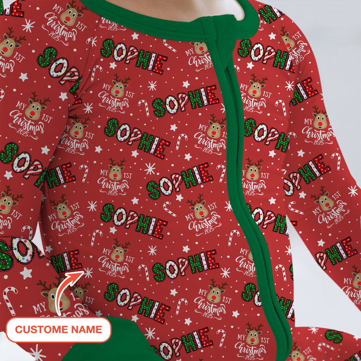 Custom Name "My First Christmas 2025" Convertible Zippy