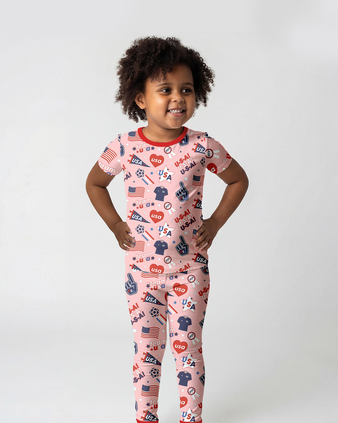 Zweiteiliges, kurzärmliges Pyjama-Set mit Marienkäfern