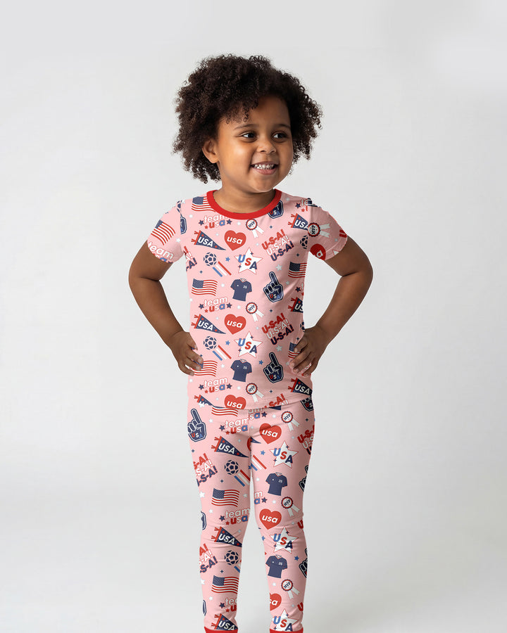 Zweiteiliges, kurzärmliges Pyjama-Set mit Marienkäfern