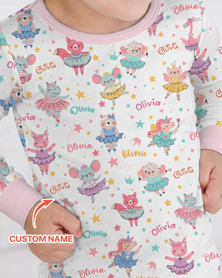 Zweiteiliges Langarm-Pyjama-Set mit Sommerfrüchten