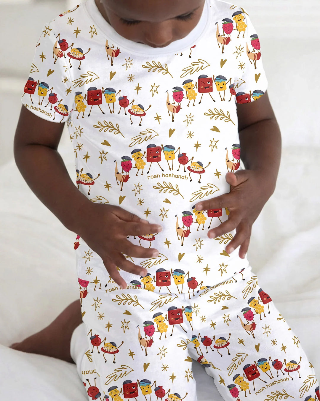 Conjunto de pijama de dos piezas de manga corta de bambú