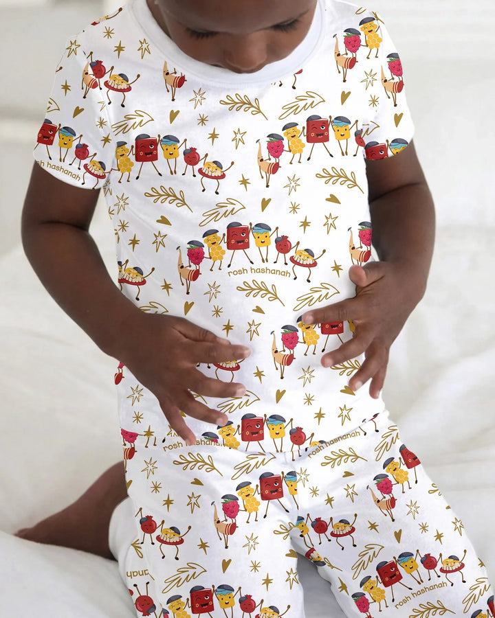 Conjunto de pijama de dos piezas de manga corta de bambú