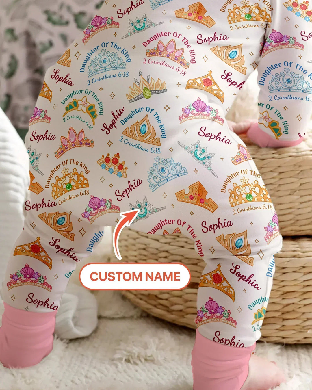 Hija del Rey Nombre Personalizado Bambú Convertible con Cremallera
