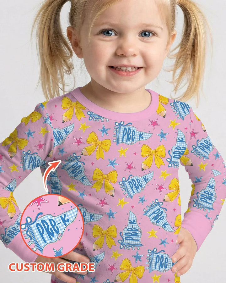 Conjunto de pijama de dos piezas de bambú con mangas largas, plantilla PERSONALIZADA