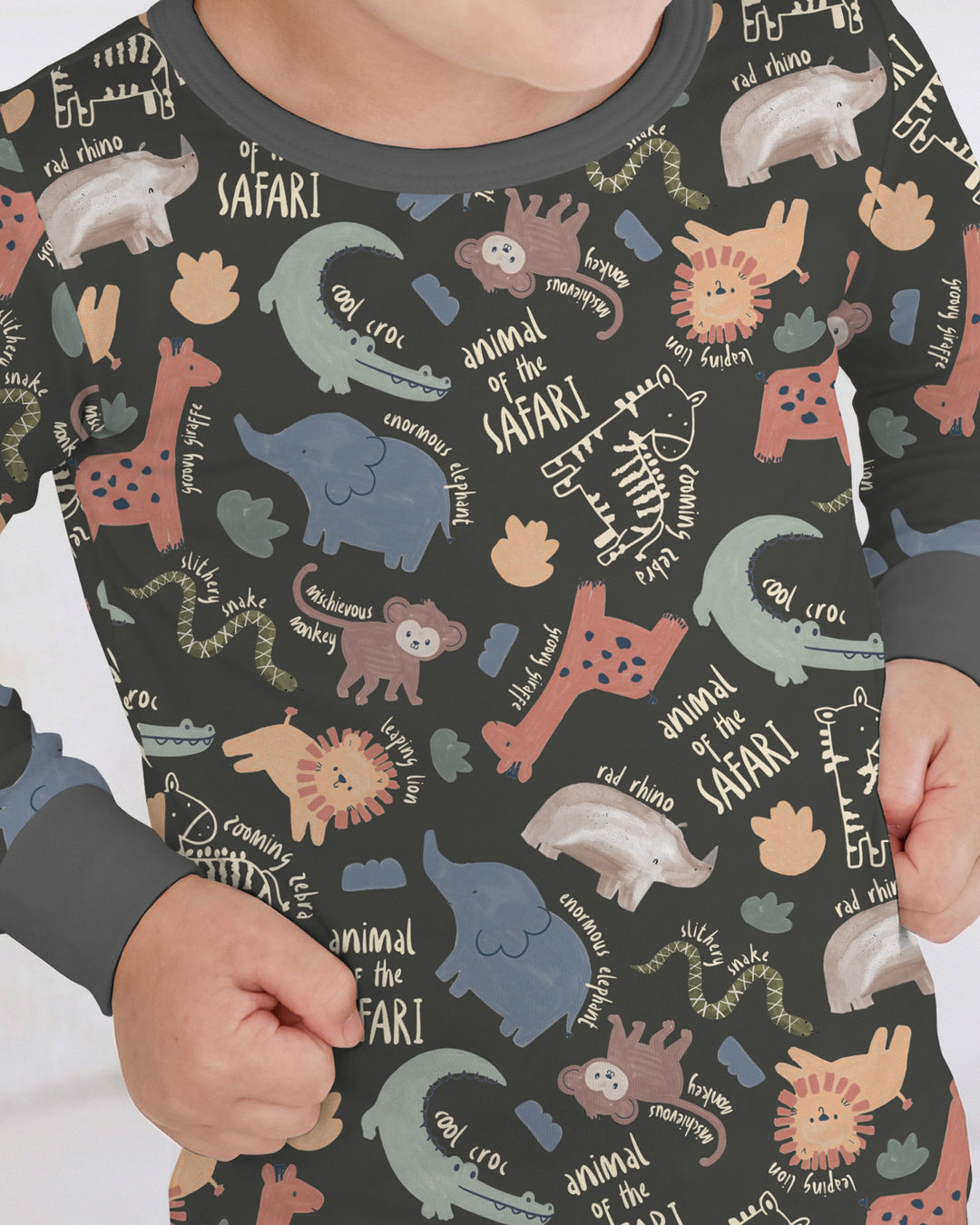 Funny African Animals Two Piece Long Sleeve Pajama Set