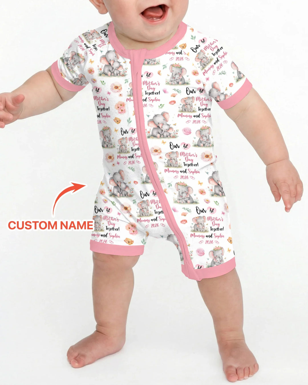 Personalized Our 1st Mother's Day Together Bamboo Shorty Zippy