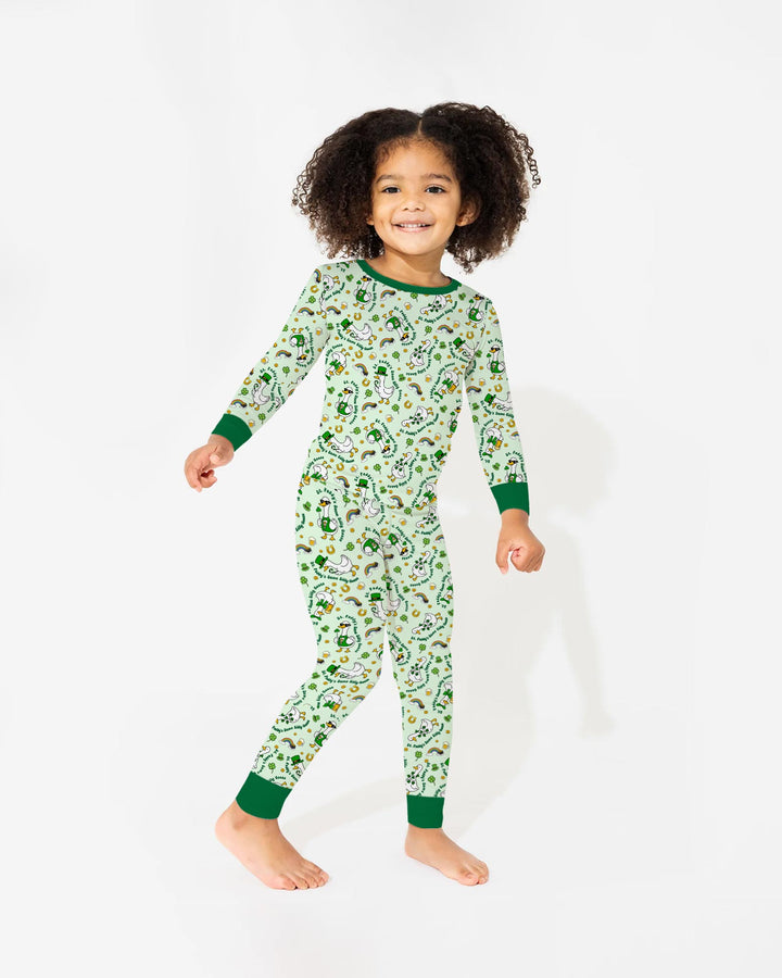 St. Patrick's Day Silly Goose Two Piece Long Sleeve Pajama Set