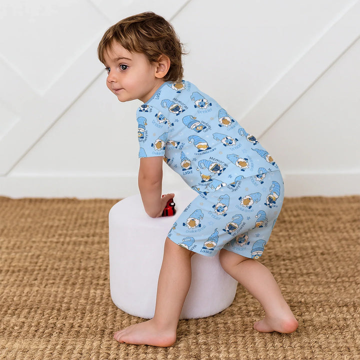 Template Zweiteiliges Pyjama-Set mit kurzen Ärmeln und Shorts