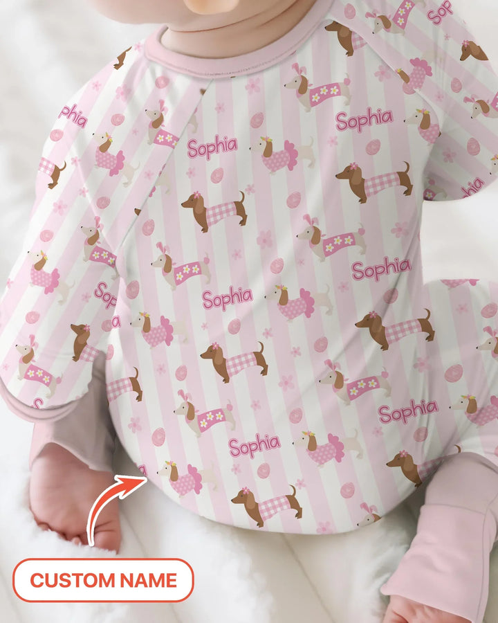 Custom Name Easter Dachshunds Family Matching Convertible Zippy