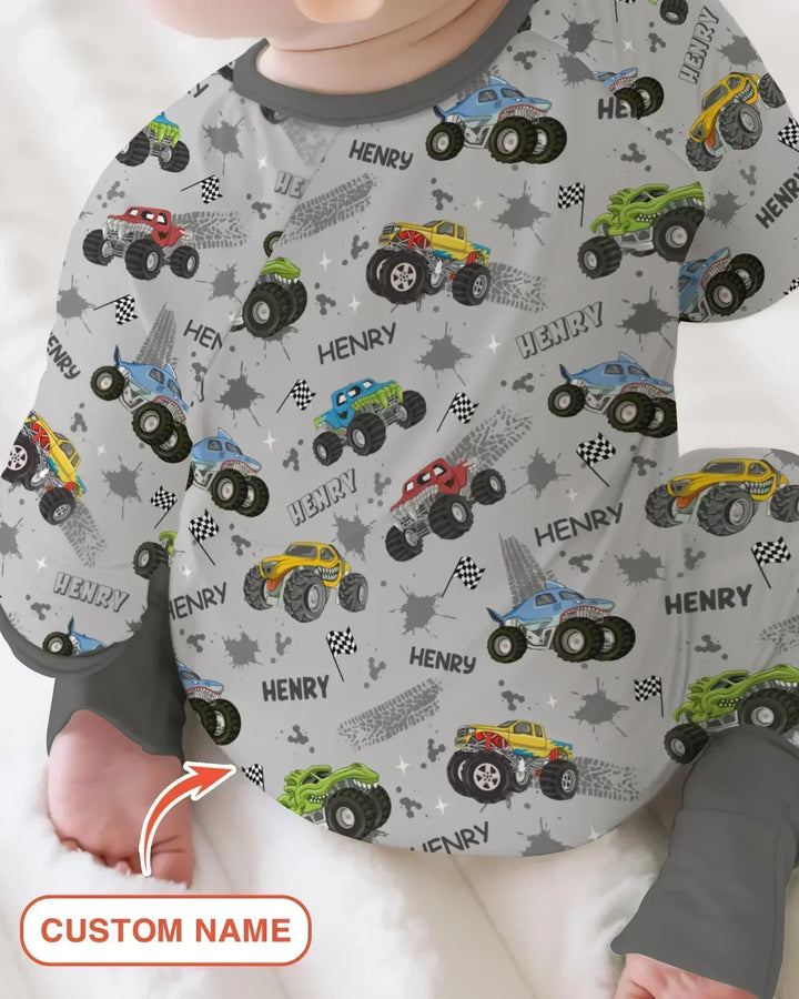 Monster Truck Dirt Jam Custom Name Daddy & Me Matching Convertible Zippy