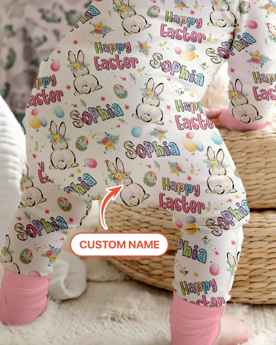 Personalized Happy Easter Bunny Convertible Zippy
