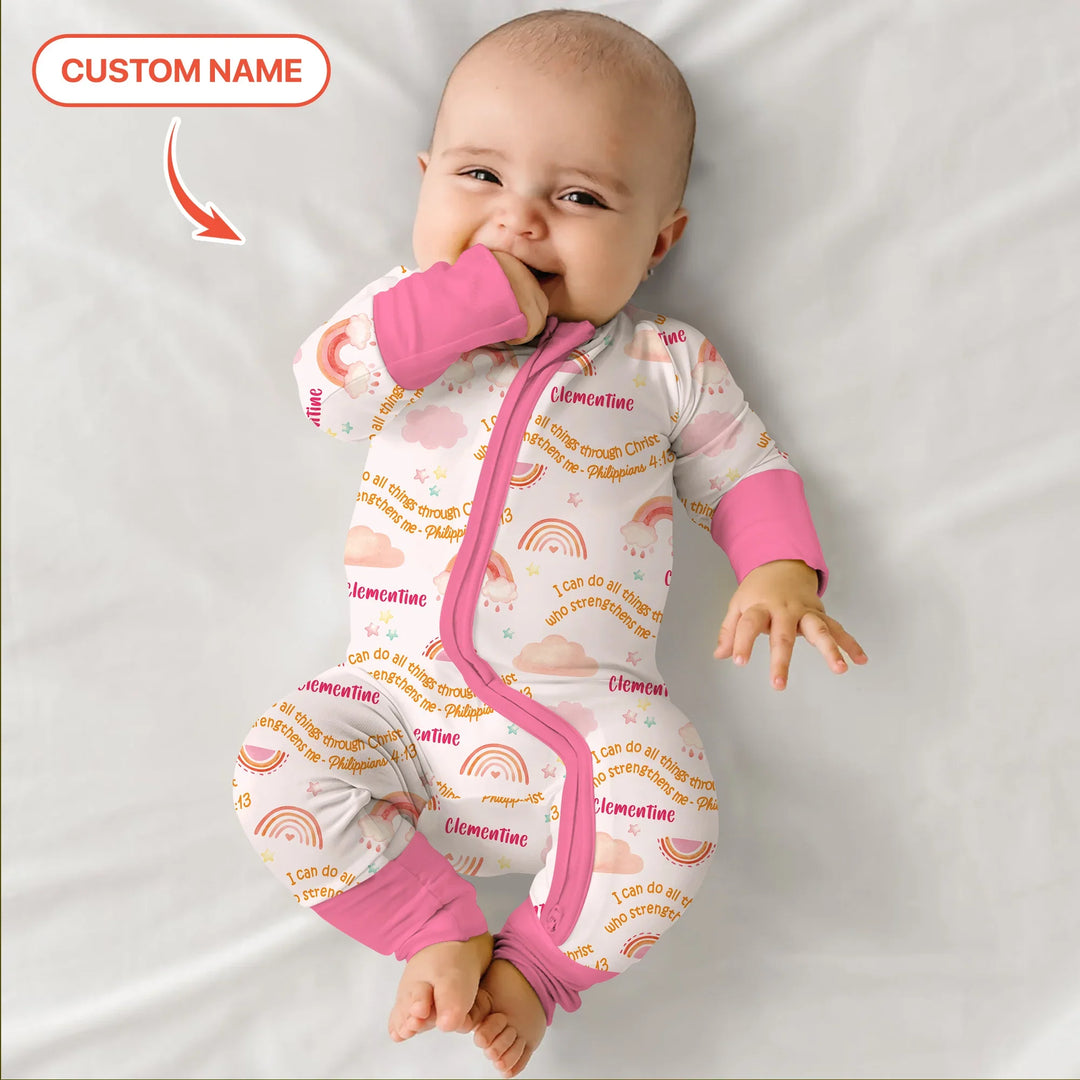 I Can Do All Things Through Christ Custom Name Convertible Zippy , I Can Do All Things Through Christ Custom Name Convertible Zippy - 0-3M