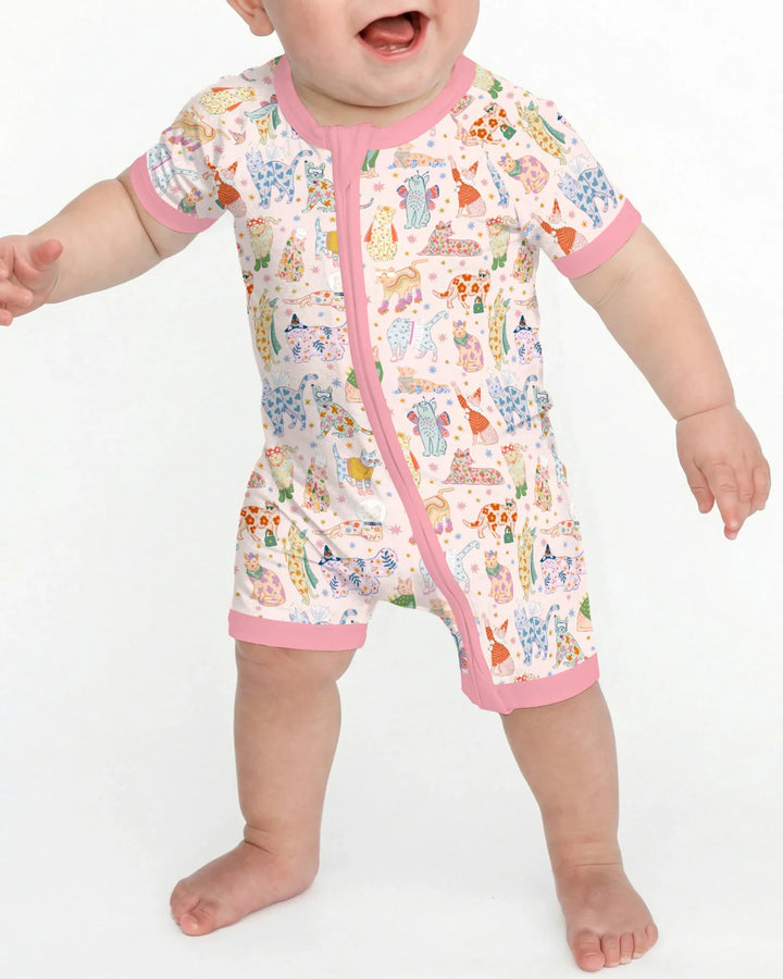 Whimsical Cat Parade Shorty Zippy