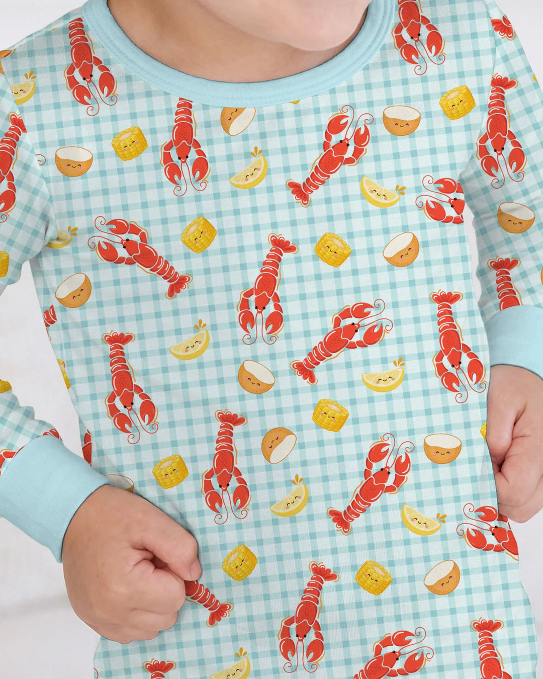 Preppy Crawfish Season Bamboo Two Piece Long Sleeve Pajama Set
