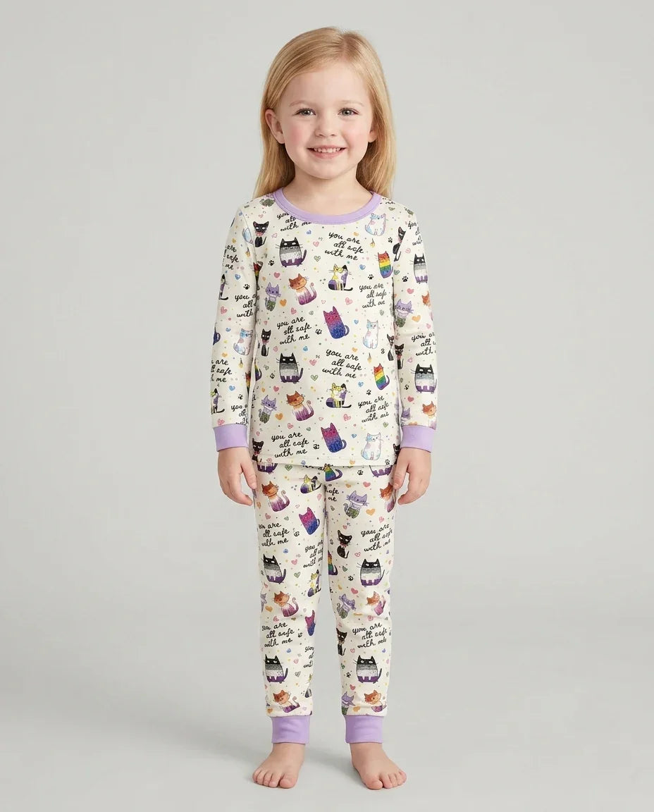 Zweiteiliges Langarm-Pyjama-Set mit Sommerfrüchten