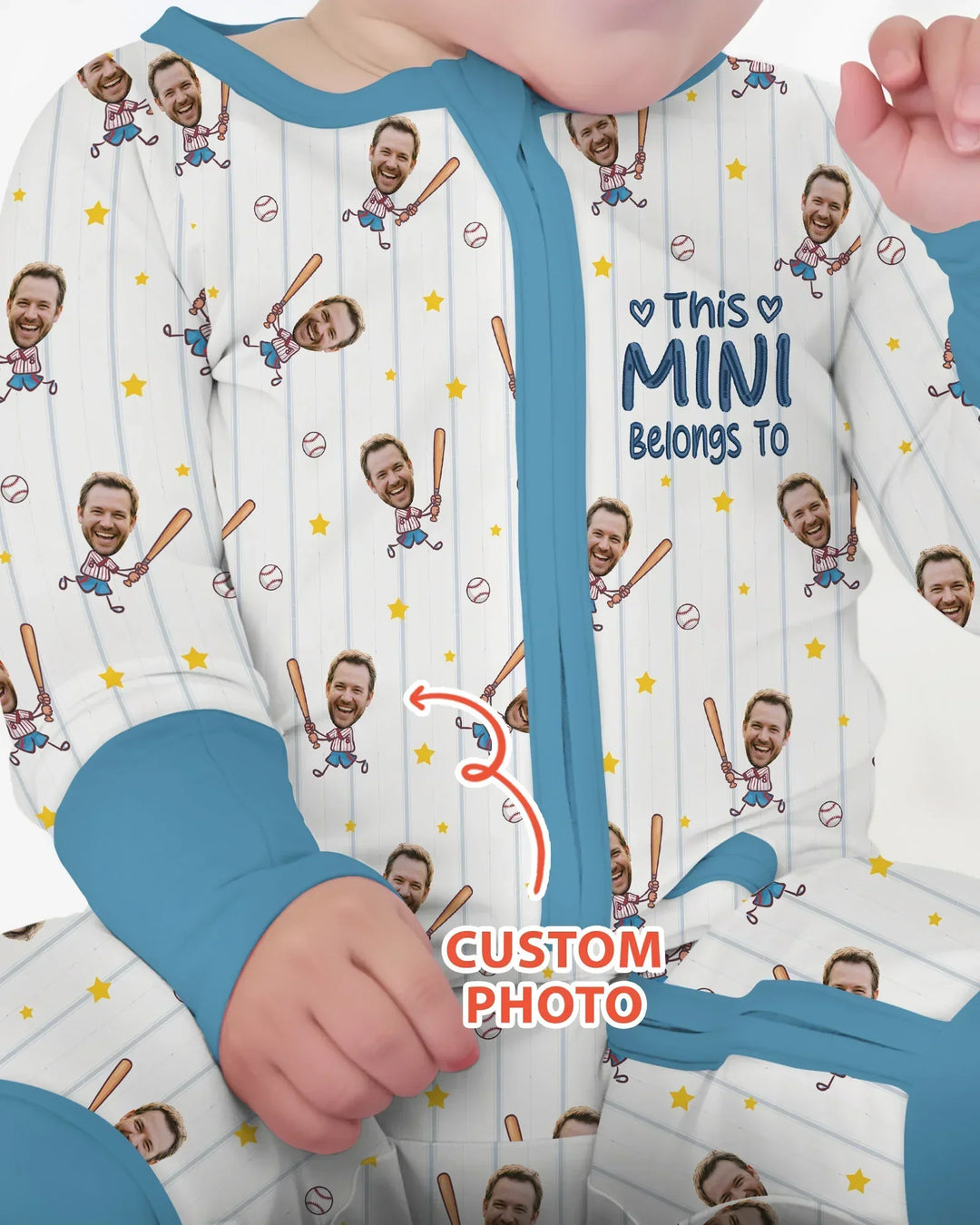 Embroidered Custom Dad And Mini Face  Bamboo Convertible Zippy