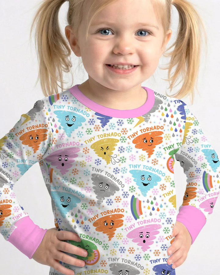 Zweiteiliges Langarm-Pyjama-Set mit Sommerfrüchten