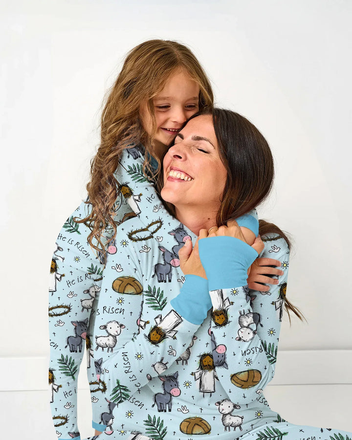 He Is Risen Easter Family Matching Women Pajama Set