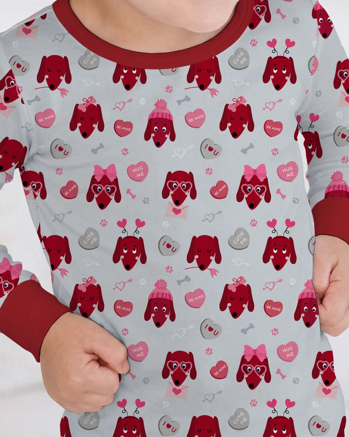 Dachshund Is My Valentine Two Piece Long Sleeve Pajama Set