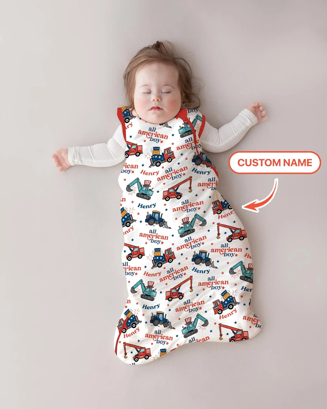 Custom Name All-American Boy Bamboo Sleep Bag