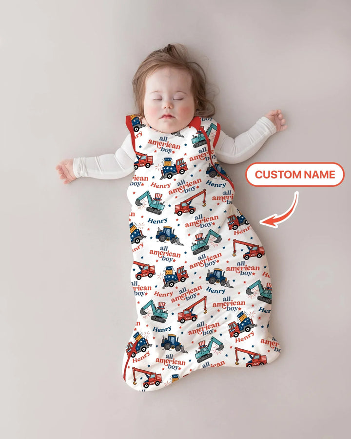 Custom Name All-American Boy Bamboo Sleep Bag