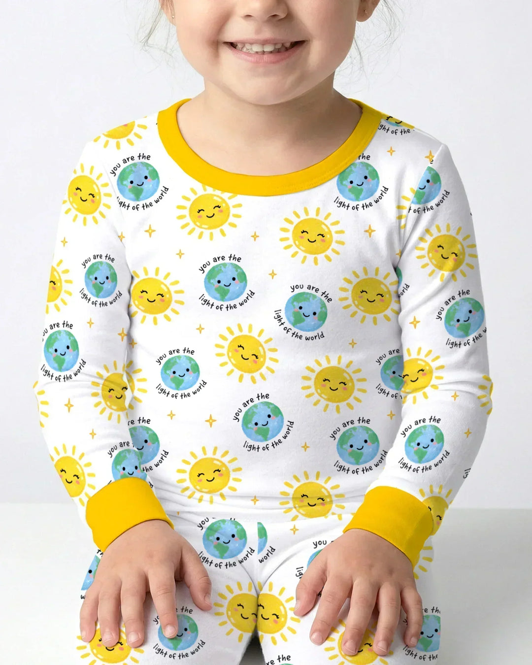 Matthew 5:14 Light of the World Bamboo Two Piece Long Sleeve Pajama Set