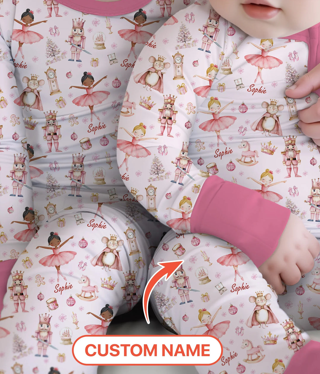 Custom Character "Ballerina Nutcracker Fairytale" Two Piece Long Sleeve Pajama Set