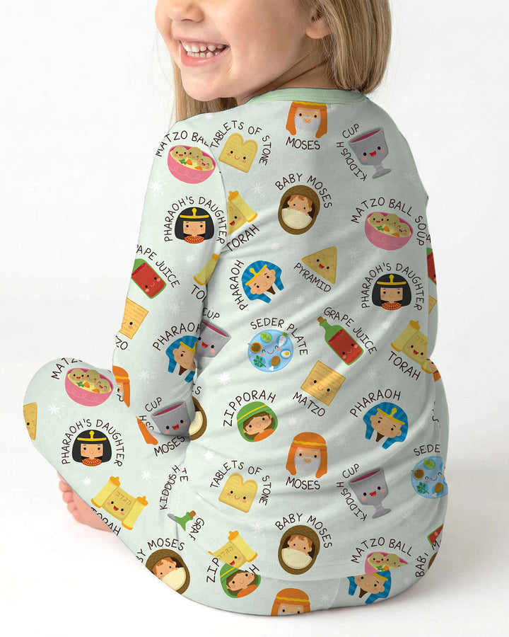 Zweiteiliges Langarm-Pyjama-Set mit Sommerfrüchten