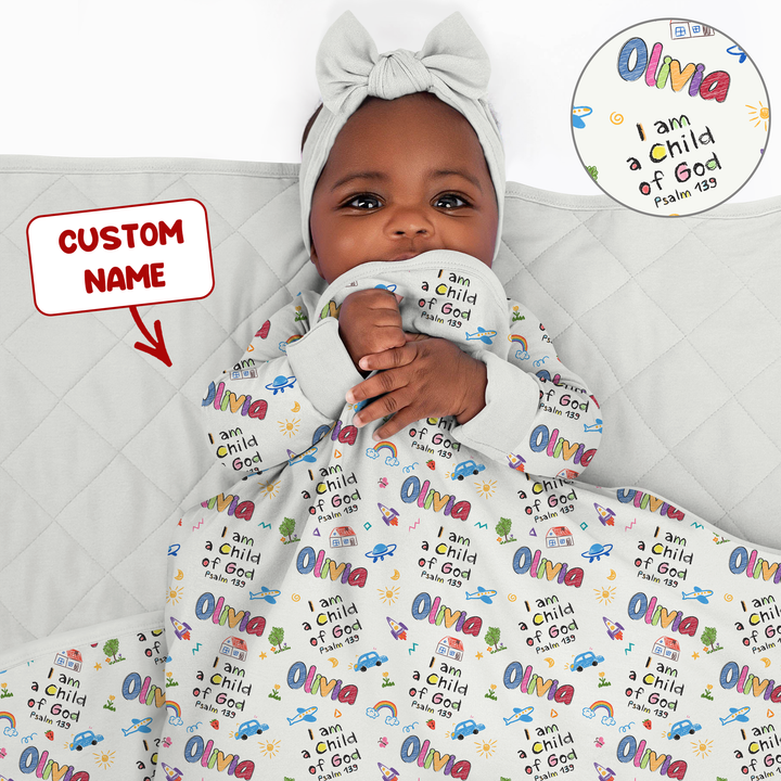 Custom Name "I am a Child of God" - Toddler Blanket