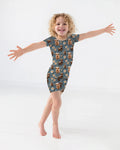 Majestic Highland Cows Family Matching Bamboo Two Piece Short Sleeve Shorts Pajama Set