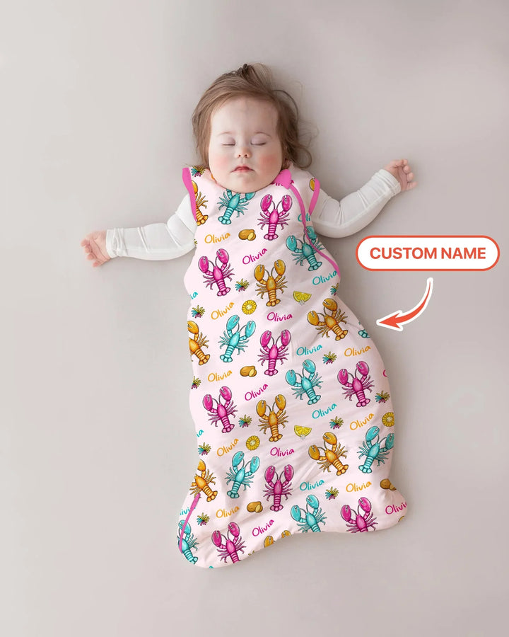 Custom Name Crawfish Crew Bamboo Sleep Bag