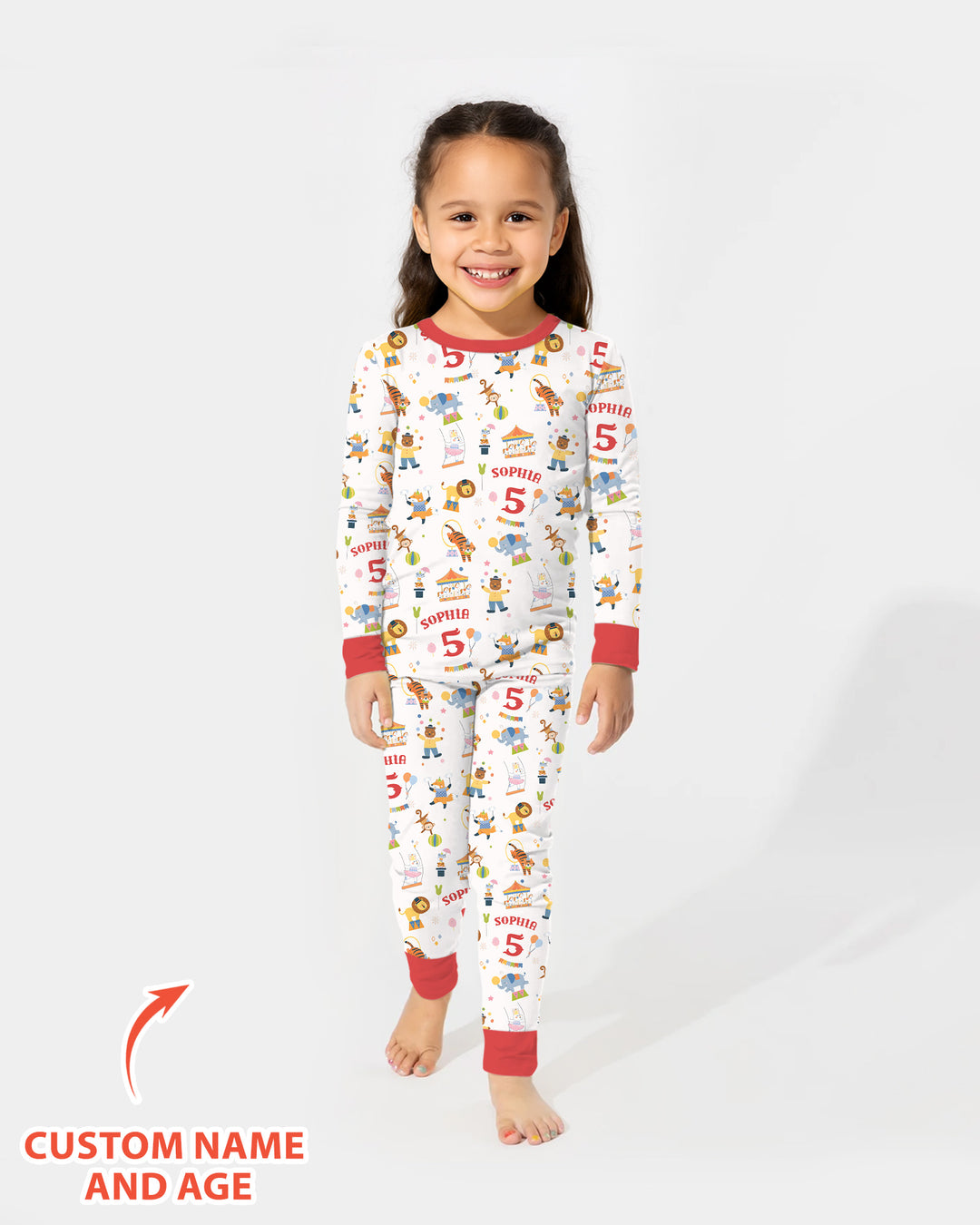 Zweiteiliges Langarm-Pyjama-Set mit Sommerfrüchten