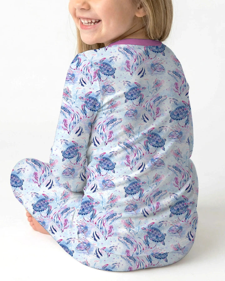 Little Turtles Family Matching Bamboo Two Piece Long Sleeve Pajama Set