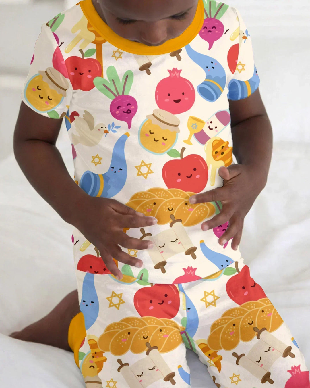 Shana Tova Rosh Hashanah Bamboo Two Piece Short Sleeve Pajama Set