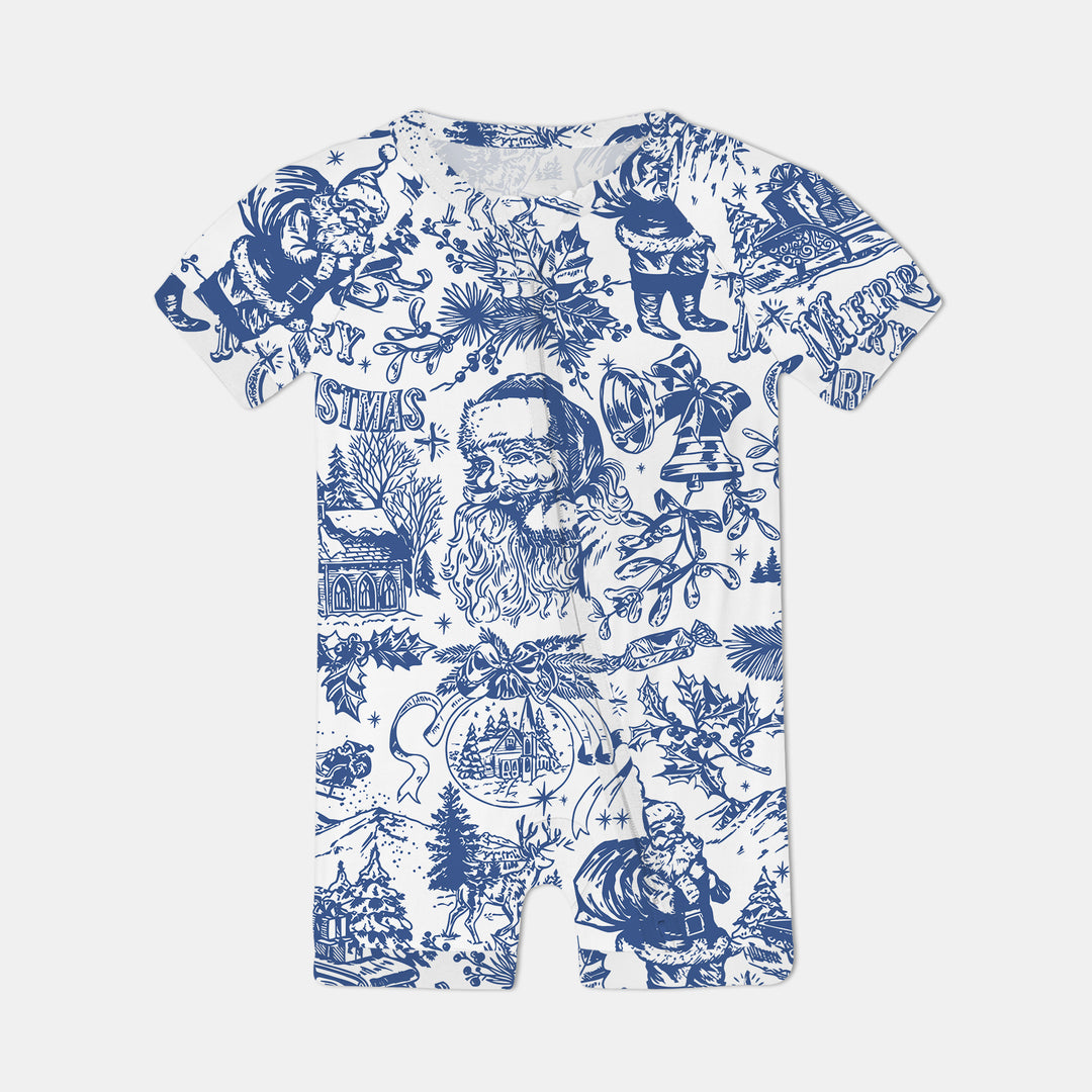 Family Christmas Chinoiserie Pajama Shorty Zippy