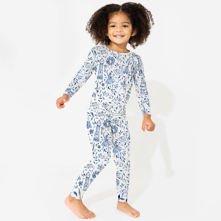 Christmas Nutcracker Toile Two Piece Long Sleeve Pajama Set