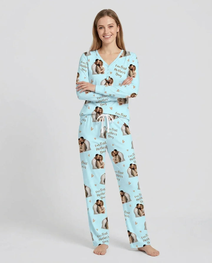 Custom Photo Our First as Parents Bamboo Women Pajama Set