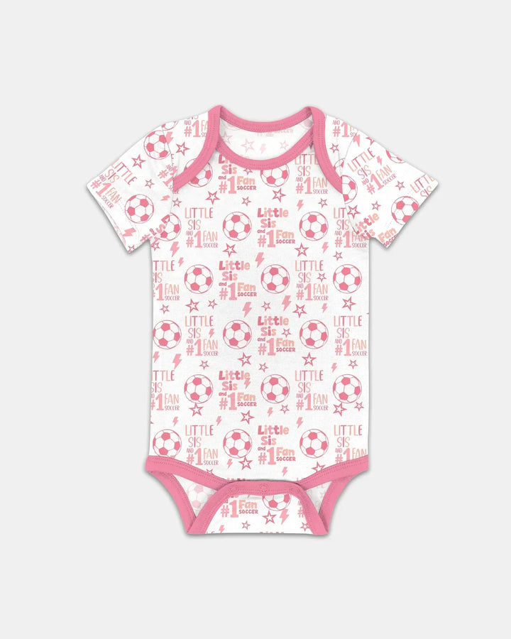 Little Sister and Bro #1 Fan Soccer Bamboo Bodysuit