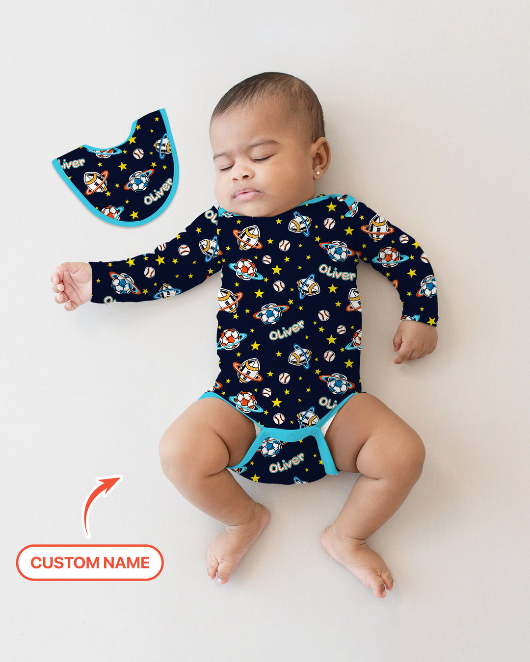 Custom Name Space Sport Bamboo Bodysuit