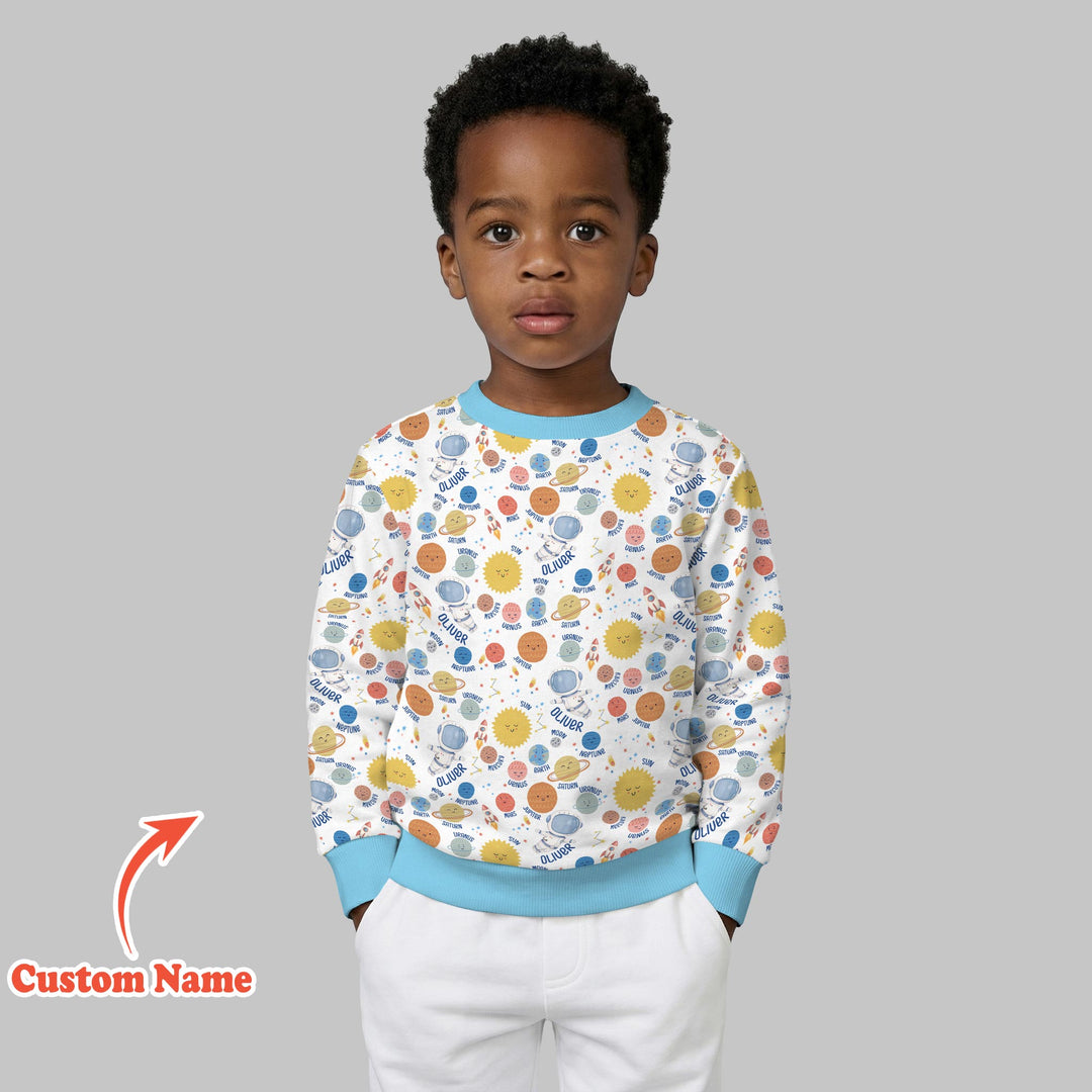 Custom Name Little's Kid into Universer Crewneck Sweatshirt