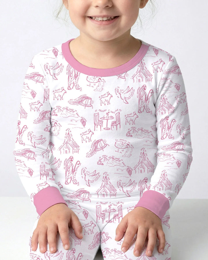 Zweiteiliges Langarm-Pyjama-Set mit Sommerfrüchten