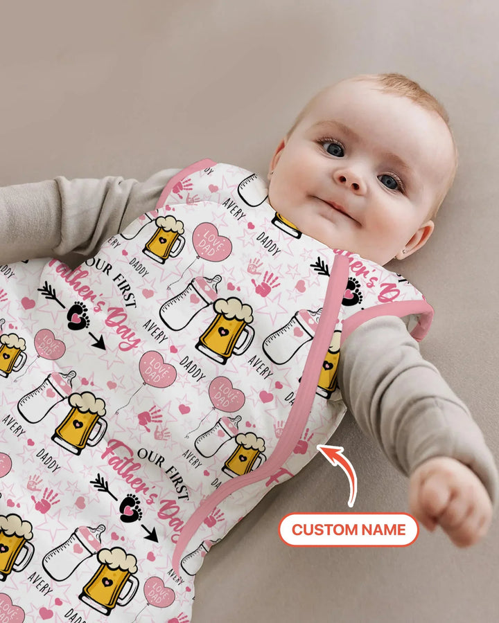 Custom Name First Father's Day Drink Bamboo Sleep Bag