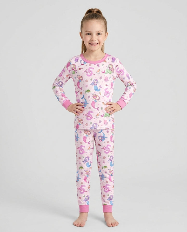 Zweiteiliges Langarm-Pyjama-Set mit Sommerfrüchten