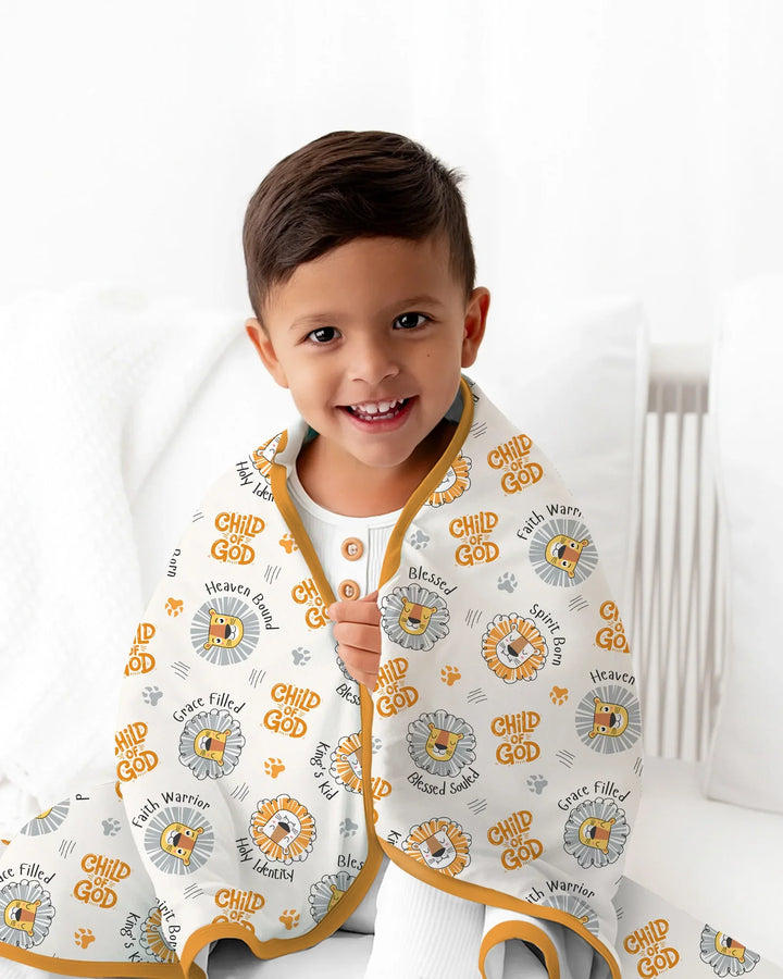 A Child Of God Boy Bamboo Blanket