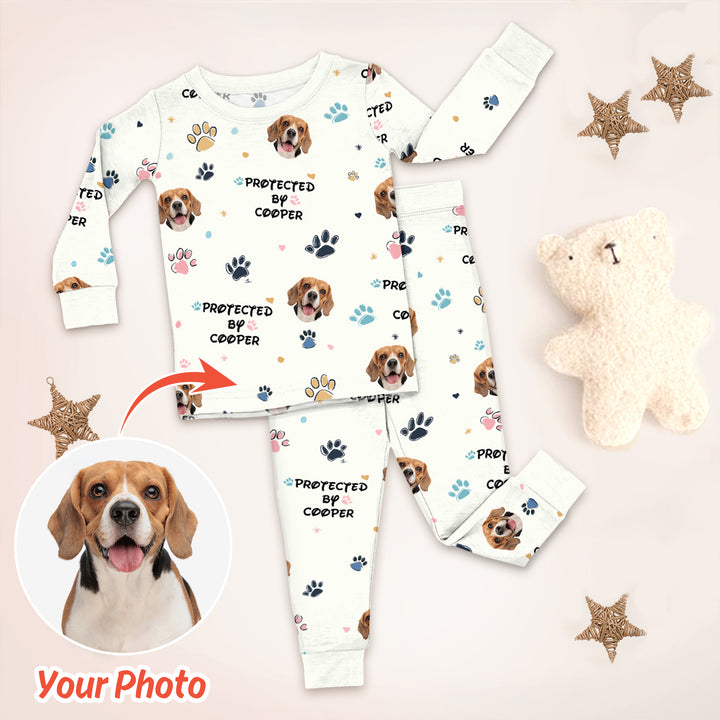 Custom Dog Photo Pattern Protected By Pajama