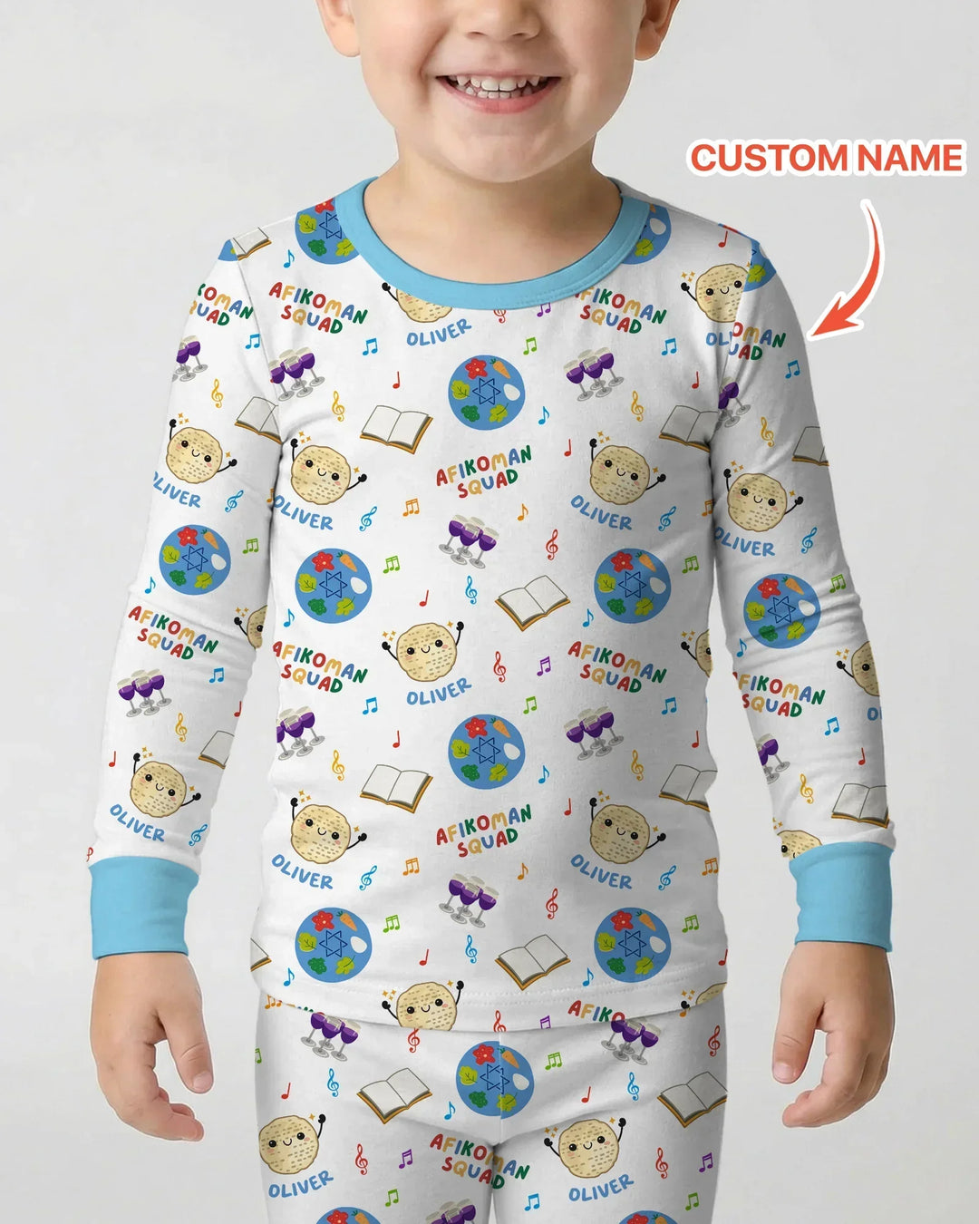 Zweiteiliges Langarm-Pyjama-Set mit Sommerfrüchten