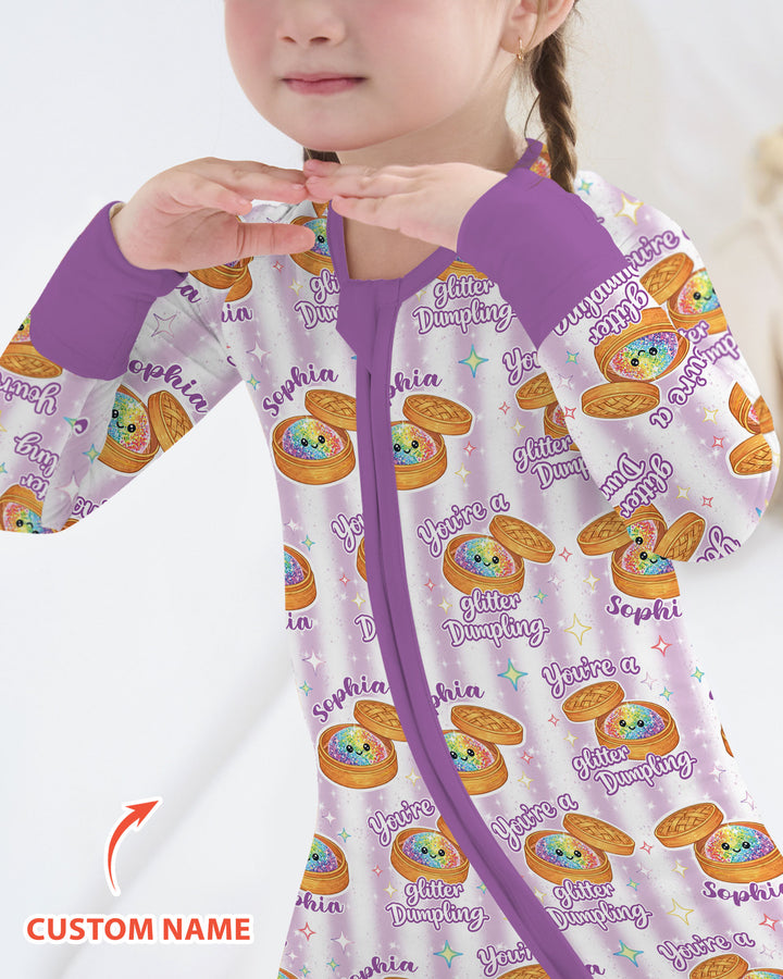 Personalized You're Glitter Dumpling Bamboo Convertible Zippy