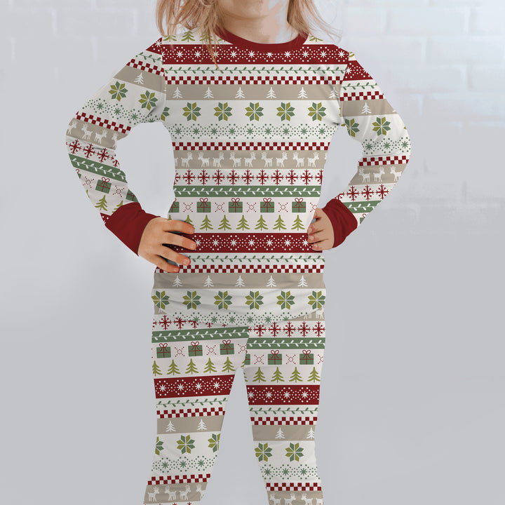 Zweiteiliges Langarm-Pyjama-Set mit Sommerfrüchten