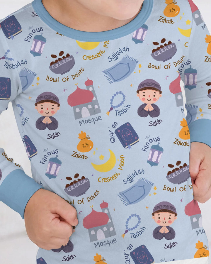 Happy Ramadhan Two Piece Long Sleeve Pajama Set