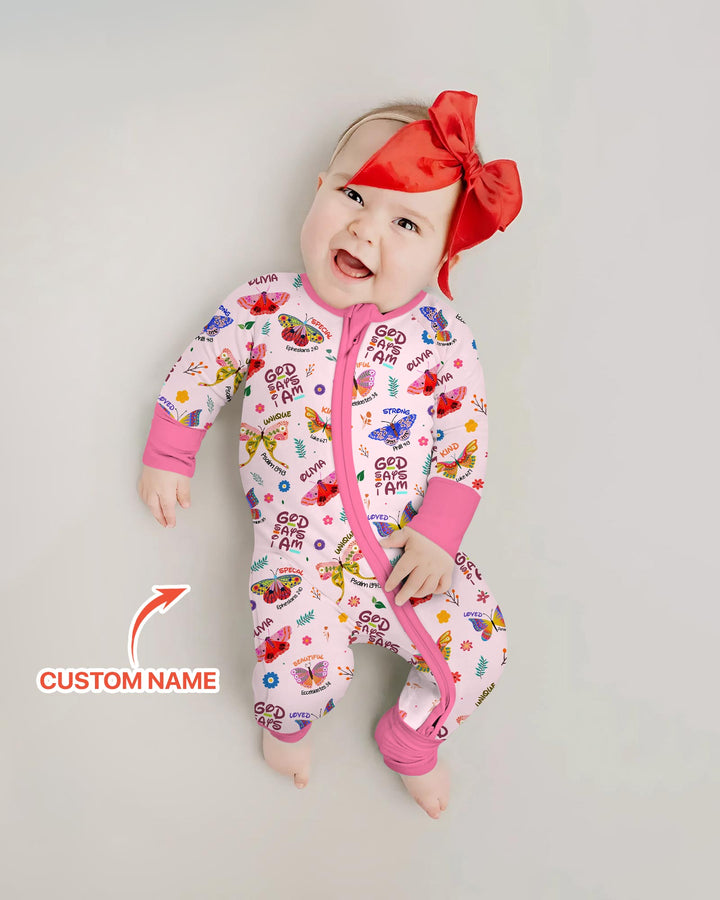 Custom Name God says I am Butterfly Convertible Zippy